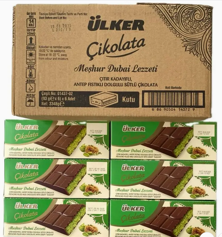 Ulker chocolate packaging with green and brown design, wholesale price, retailers