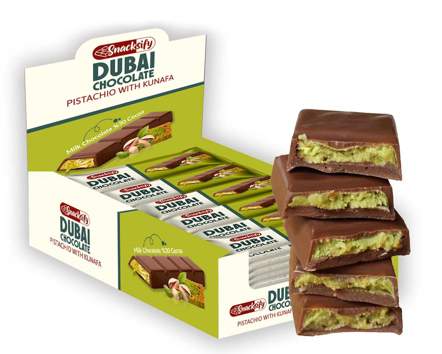 Wholesale Dubai Chocolate Pistachio with Kunafa, Dubai Chocolate Bar 45% Turkish snack wholesale